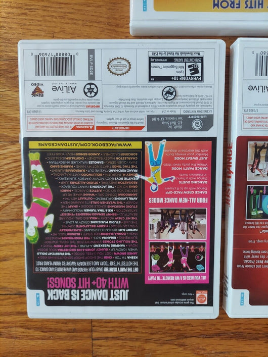 Nintendo Wii Dance Bundle (Just Dance, Just Dance 2, Dance On Broadway), WORKS