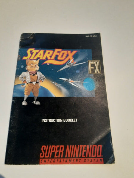 Starfox Super Nintendo Entertainment System SNES Booklet Manual Only