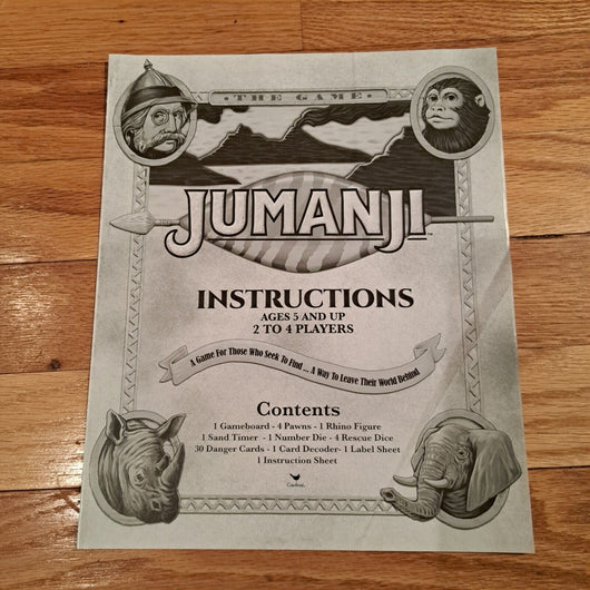 JUMANJI The Game Board Game Family Adventure Game, Completed, Best For Game Nite