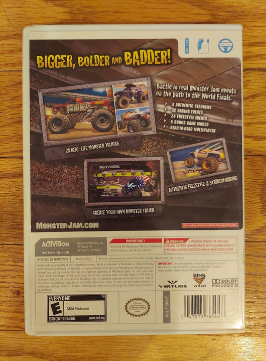 Monster Jam: Path Of Destruction - Nintendo Wii - W/Green Flame Steering Wheel