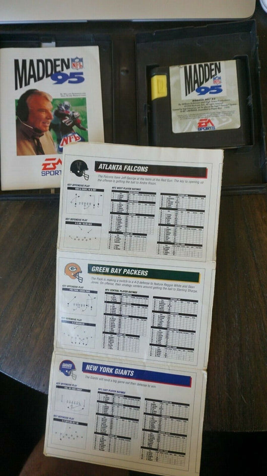 Sega Genesis lot of 5 Awesome Sports games. Madden 95 (CIB) with poster, Nhl 96