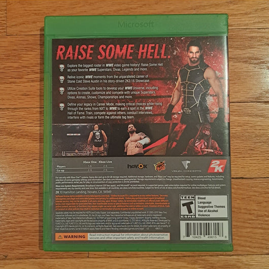 WWE 2K16 (Microsoft Xbox One, 2015) Complete In Box,Works,Fast Shipping