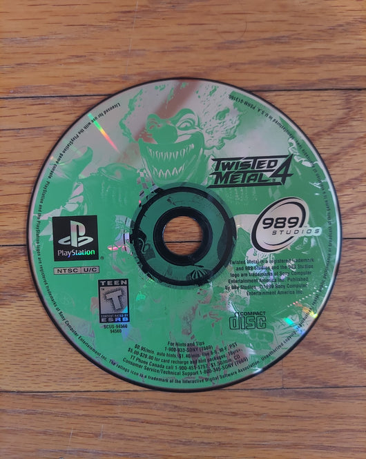 Twisted Metal 4 (Disc Only) - PS1 Game - Action Vehicular Combat Works Fast Ship