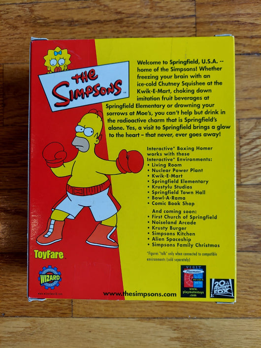THE SIMPSONS WORLD OF SPRINGFIELD TOYFARE BOXING HOMER INTERACTIVE FIGURE