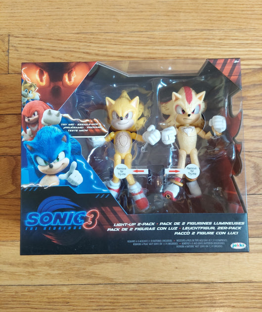 Sonic The Hedgehog 3 - Movie Light-up Super Shadow & Super Sonic 5