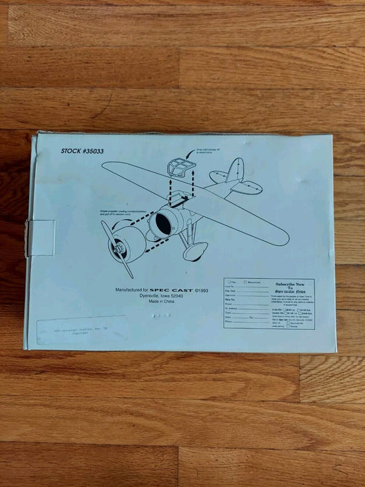 Field Of Dreams Vega 5B Airplane Bank Collector Series Spec Cast 1993, Fast Ship