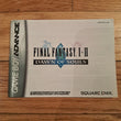 Final Fantasy I & II: Dawn of Souls Nintendo Game Boy Advance GBA W/Manual