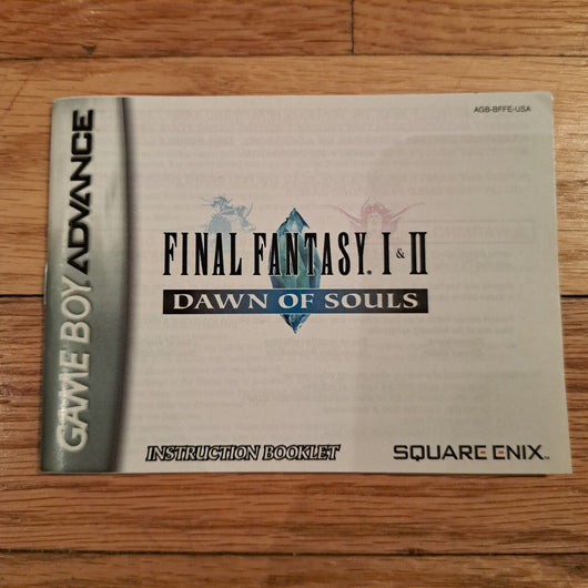 Final Fantasy I & II: Dawn of Souls Nintendo Game Boy Advance GBA W/Manual