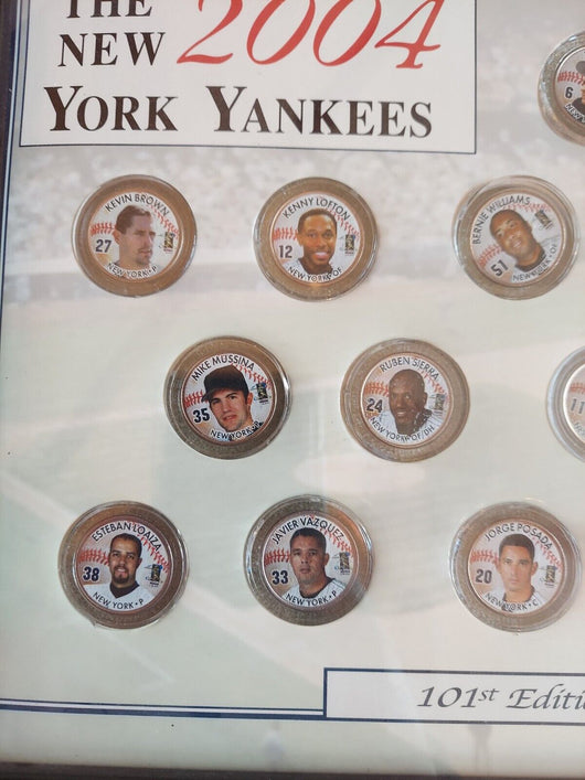 Framed New York Yankees 2004 Painted State Quarters - Complete Coin Set 101st...