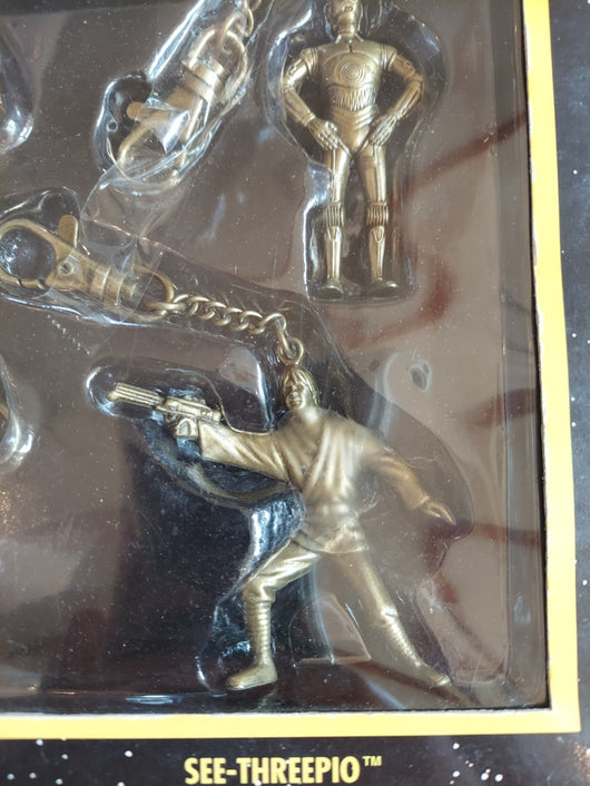 Star Wars Bronze Key Chain Figures - Luke Skywalker, Darth Vader, R2-D2, C-3PO