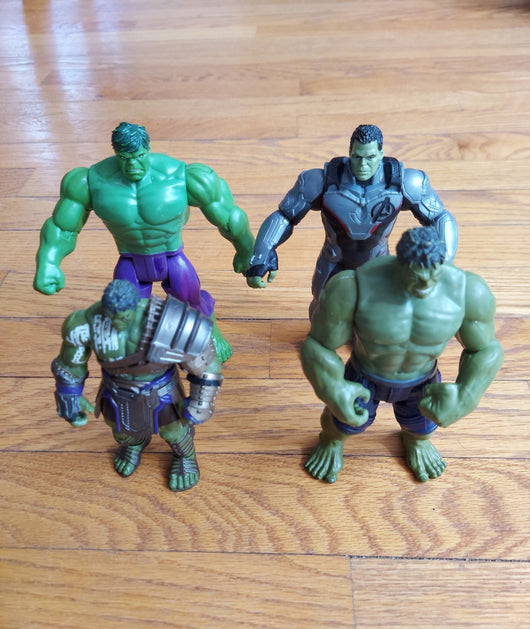 Marvel Hulk Action Figures 4 Lot - Gladiator, Quantum Suit, Classic - Fast Ship!