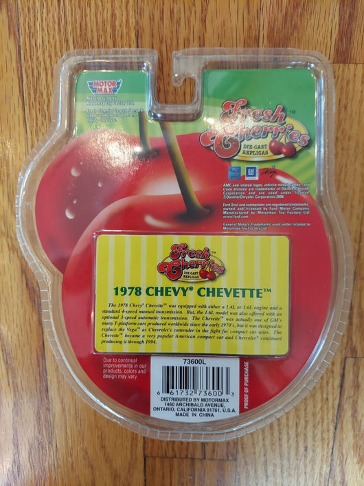 Motor Max: Fresh Cherries - 1978 Chevy Chevette - 1/64 Scale, Fast Shipping