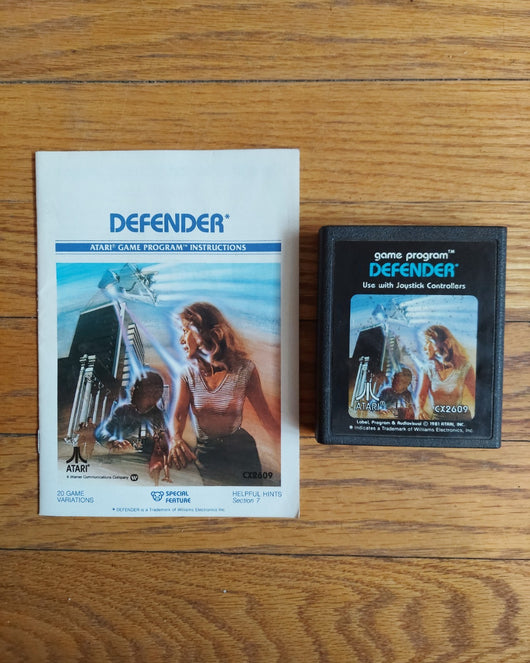 5 Game Atari 2600 Lot W/Manuals (Super Breakout, Defender, Swordquest Fire World