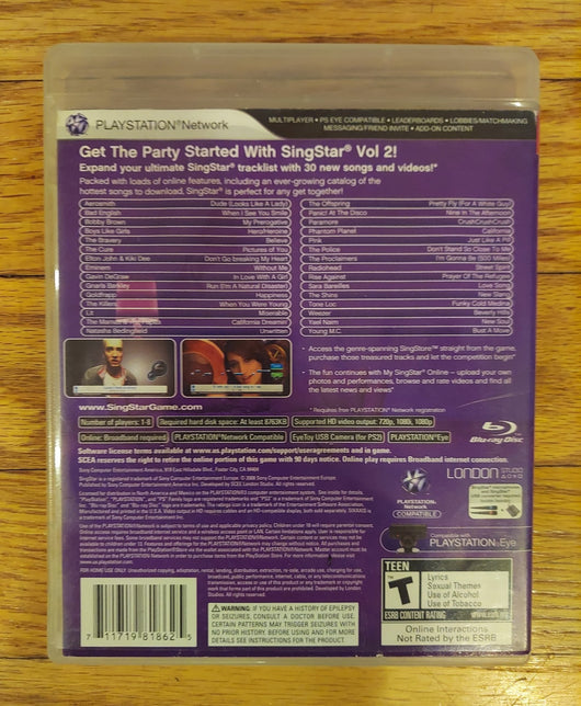 Red Singstar Mic W/USB Converter & Singstar Vol. 2 For PS3 - Fast Shipping!