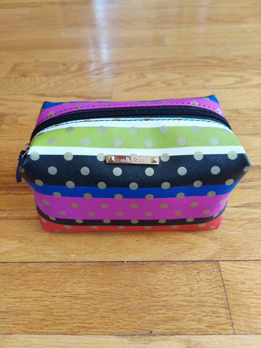 Stella & Dot Makeup Bag (Polka Dots & Stripes) Cosmetic Pouch Fast Shipping!