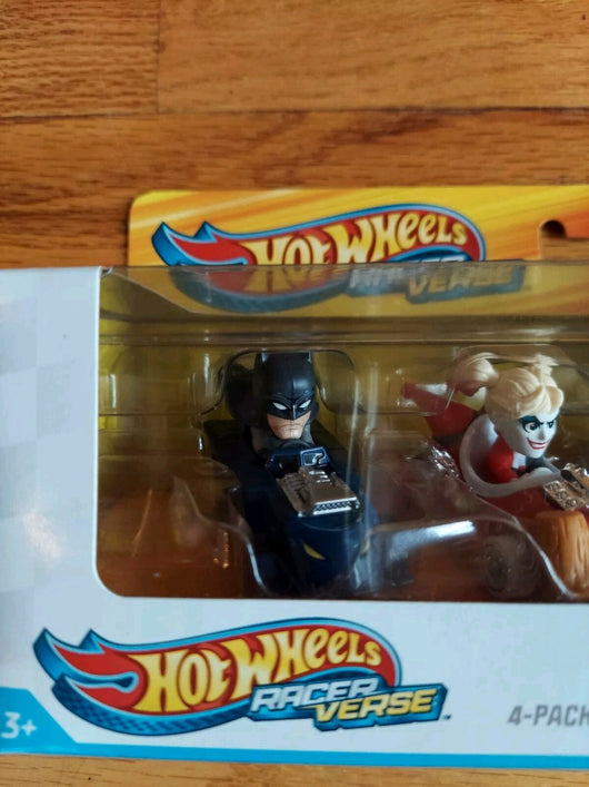 Hotwheels Racer Verse: Batman (4 Pack) - Batman Harley Quinn, Robin, Catwoman