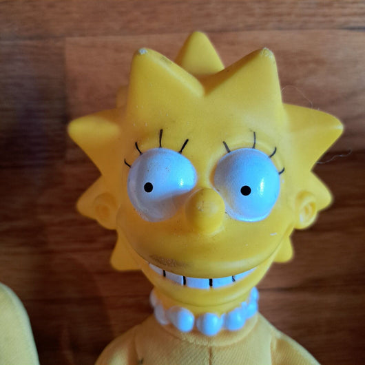 Vintage 90s Simpsons Burger King Plush Doll Set 4 Homer Marge Maggie Lisa