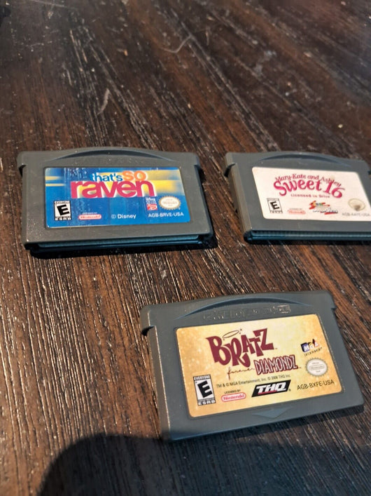 Nintendo Gameboy Advance,Gba 3 Game Lot  Bratz, That's So Raven,Mary Kate Ashley