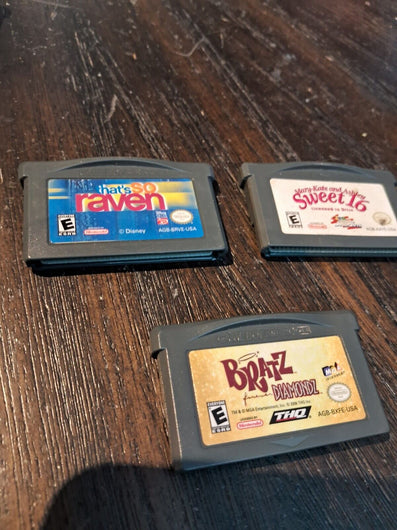 Nintendo Gameboy Advance,Gba 3 Game Lot  Bratz, That's So Raven,Mary Kate Ashley