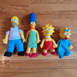 Vintage 90s Simpsons Burger King Plush Doll Set 4 Homer Marge Maggie Lisa 