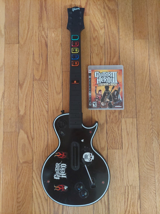 Guitar Hero Les Paul Wireless Guitar For PS3 - No Dongle -W/Guitar Hero III Game