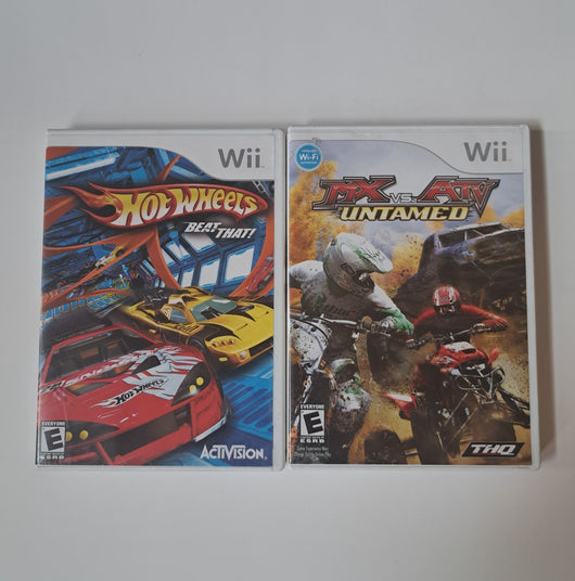 Wii Games Bundle (Hot Wheels Beat That!, MX Vs. ATV Untamed) Works Fast Shipping
