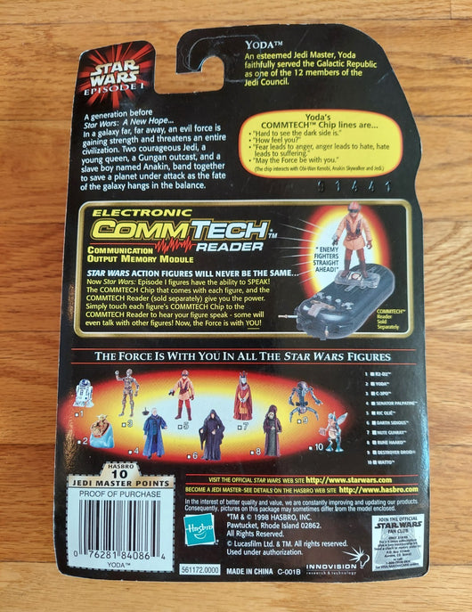 Star Wars: Yoda W/Jedi Council Chair - W/CommTech Chip - Vintage 1998 NEW Sealed