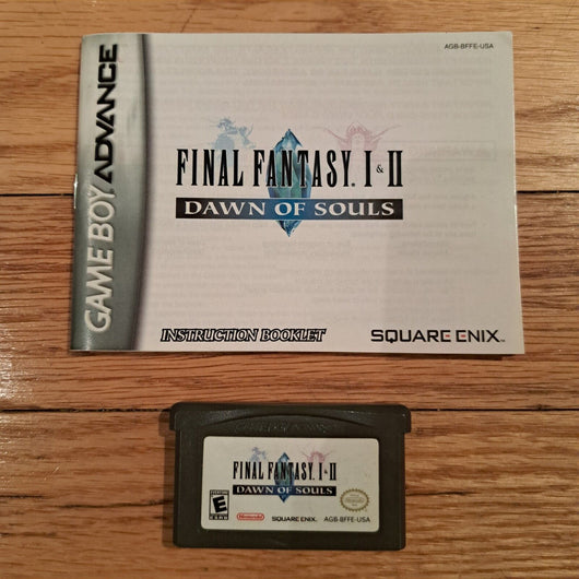 Final Fantasy I & II: Dawn of Souls Nintendo Game Boy Advance GBA W/Manual