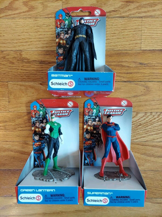 Schleich: Justice League - 3 Super Heroes Lot (Superman, Batman, Green Lantern)