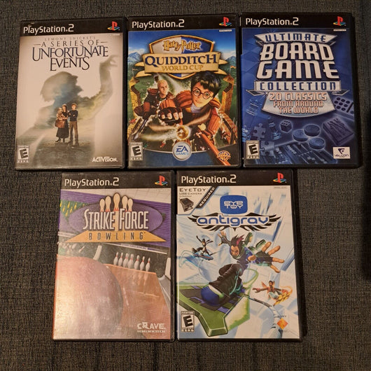Playstation 2 Five game lot, Harry Potter Quidditch,lemony snickets unfortunate