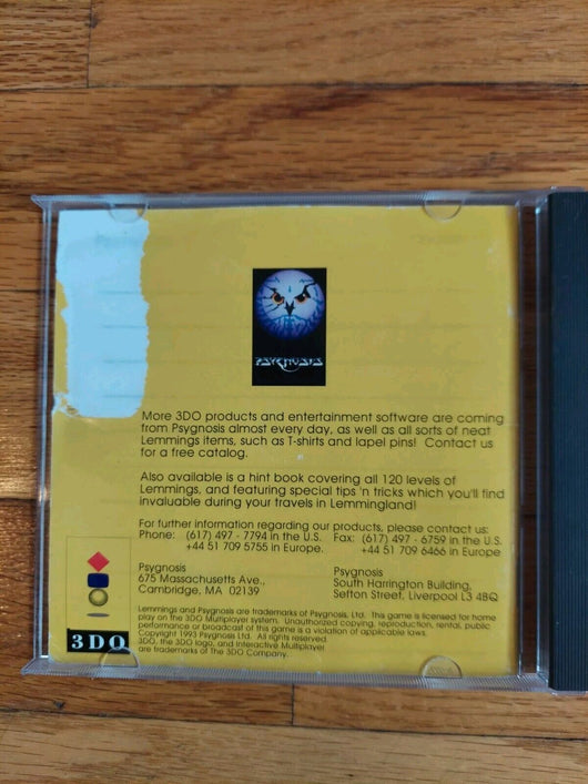 Lemmings 3DO, Minor crack in CD, TESTED, Works Fast Shipping, RARE