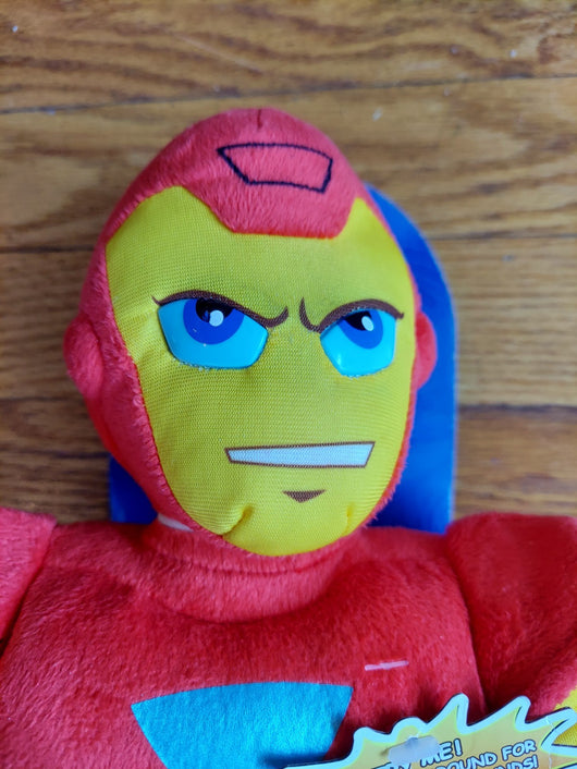 Marvel Super Hero Squad: Flying Iron Man Plush Toy W/ Lights & Sounds Fast Ship!