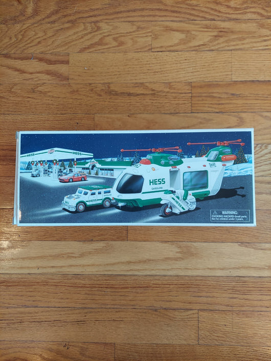 Hess 2001 Helicopter With Motorcycle And Cruiser,Fast Shipping