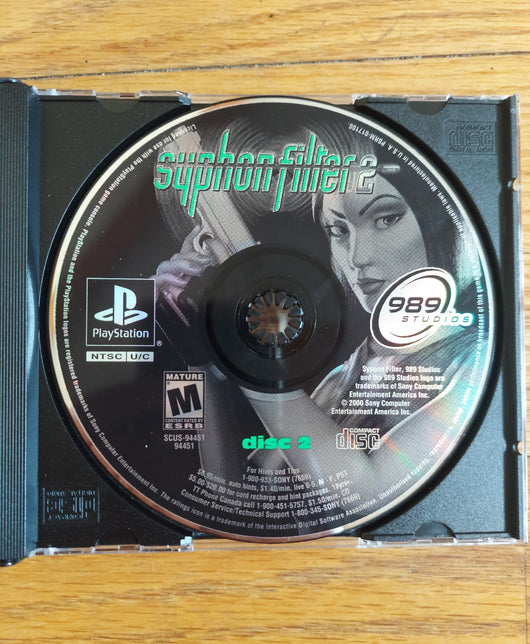 Syphon Filter 2 (Disc & Manual Only) - PS1 Game Shooter, Works, Fast Shipping!