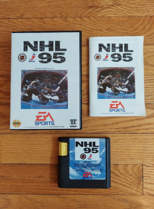 NHL 95 (CIB) - Sega Genesis Game Hockey Sports Simulation, Works, Fast Shipping!