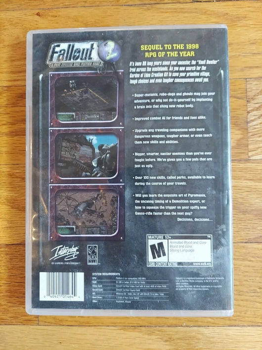 Fallout 2 A Post Nuclear Role Playing Game PC Game Disc, Works, Fast Shipping