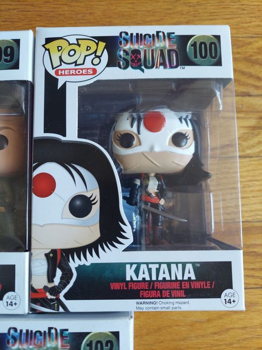 Funko Pop! Heroes: Suicide Squad Bundle #98 to #102. Deadshot To Killer Kroc