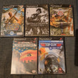 Playstation 2 Five game action lot. Medal of honor games, top gun,etc. Works
