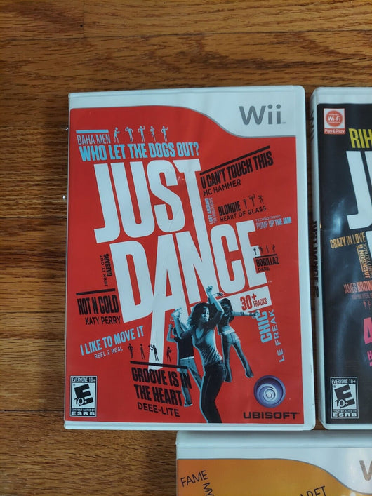 Nintendo Wii Dance Bundle (Just Dance, Just Dance 2, Dance On Broadway), WORKS