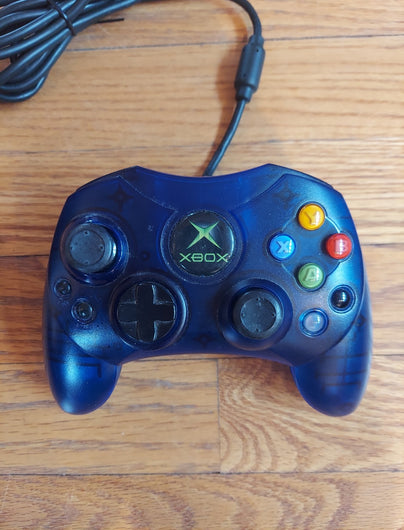 Microsoft X Box Blue S Type Controller - Broken/For Parts - No Returns - 2002