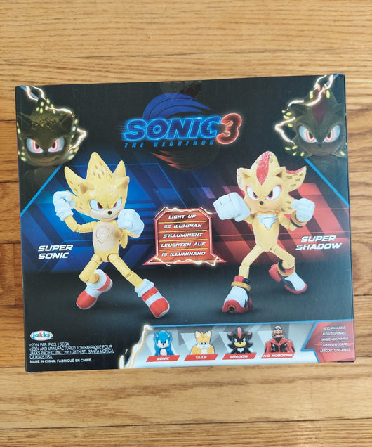 Sonic The Hedgehog 3 - Movie Light-up Super Shadow & Super Sonic 5
