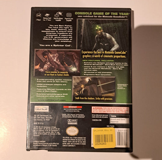 Splinter Cell: Pandora Tomorrow Stealth Action Redefined Nintendo Gamecube Combo