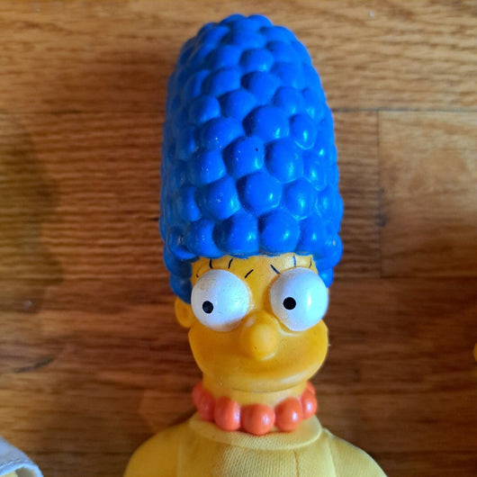 Vintage 90s Simpsons Burger King Plush Doll Set 4 Homer Marge Maggie Lisa 
