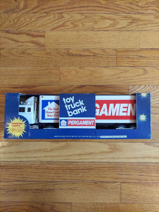1990's Rickel Pergament Toy Truck Bank, Fast Shipping!
