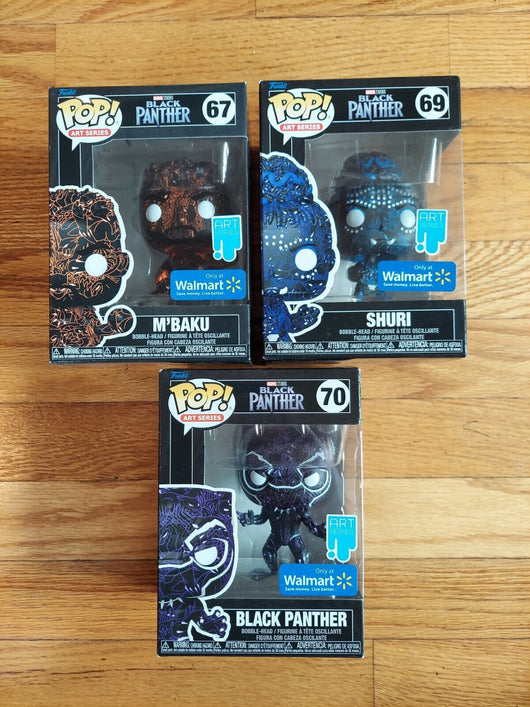 Funko Pop! Black Panther Series Bundle (M'Baku #67, Shuri #69, Black Panther #70