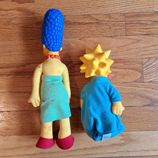 Vintage 90s Simpsons Burger King Plush Doll Set 4 Homer Marge Maggie Lisa