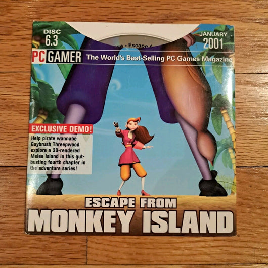 Escape from Monkey Island PC Gamer CD January 2001 Demo Dusc, WORKS, Fast Ship