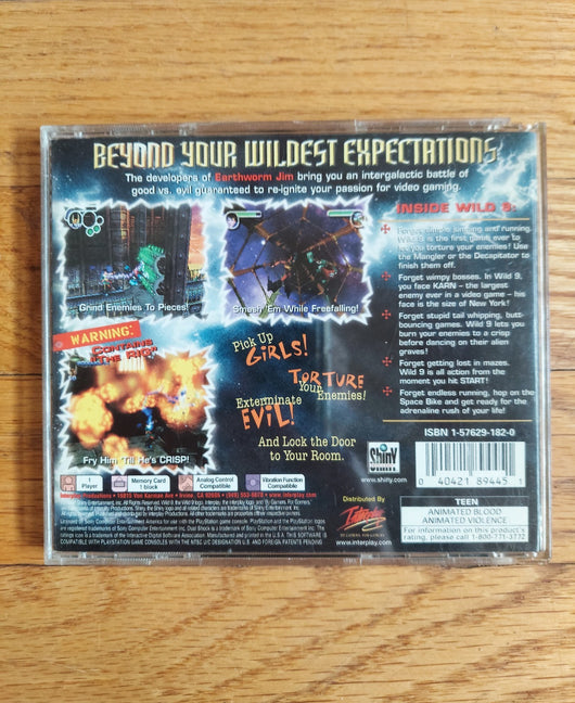 Wild 9 (CIB) - PS1 Game Action Science Fiction Retro Classic Works Fast Shipping
