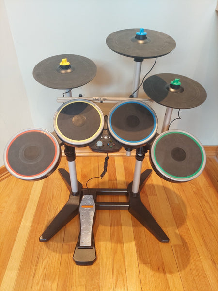 Xbox 360 Rock Band 3 Wireless Pro Drum Set & Pro Cymbals Kit W/Pedal & Stick