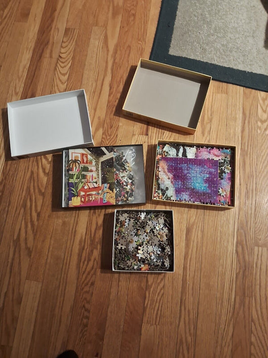 3 Puzzle Bundle (Abstarct Tiger 1000 piece, Dogs 1000 piece and Star Gaze Puzzle